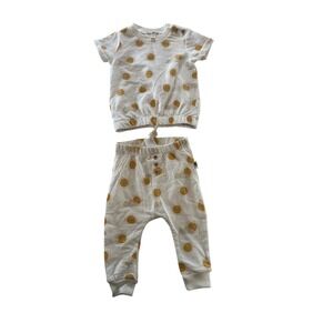Rabbit Bear Kids 6-9M Sun Cloud Print Organic Cotton Top & Pants Set